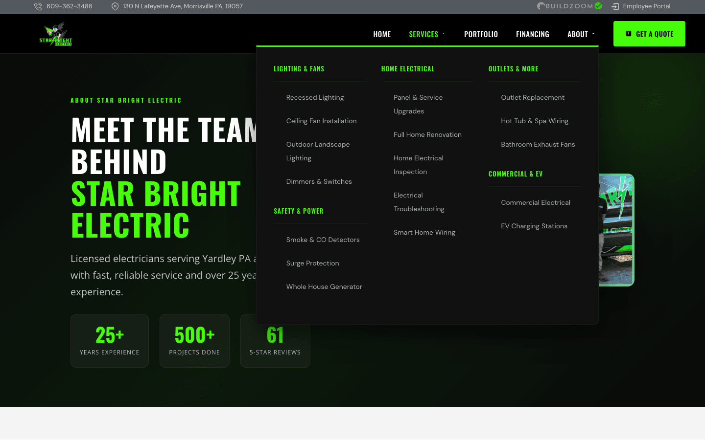 New About page featuring Michael Todd