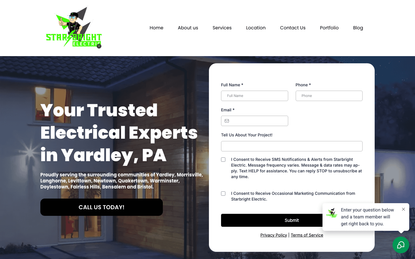 Old homepage with no trust signals